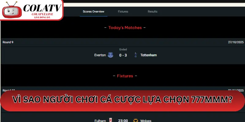 Vì sao người chơi cá cược lựa chọn 777MMM?