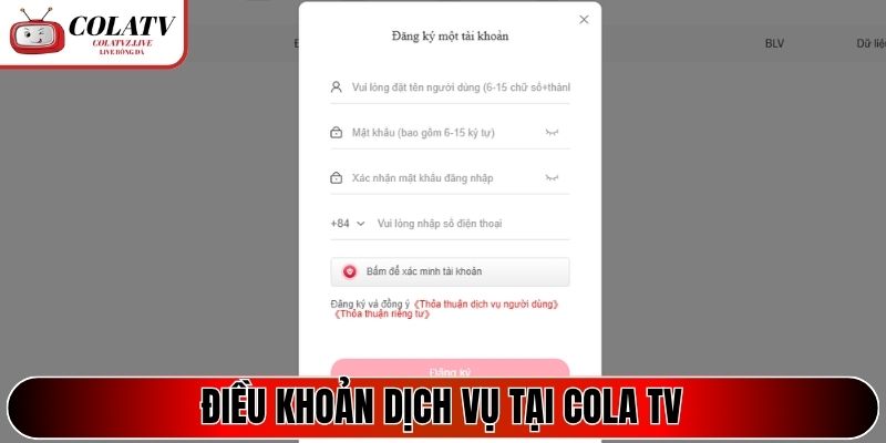 Điều khoản dịch vụ tại Cola TV được áp dụng cho ai?